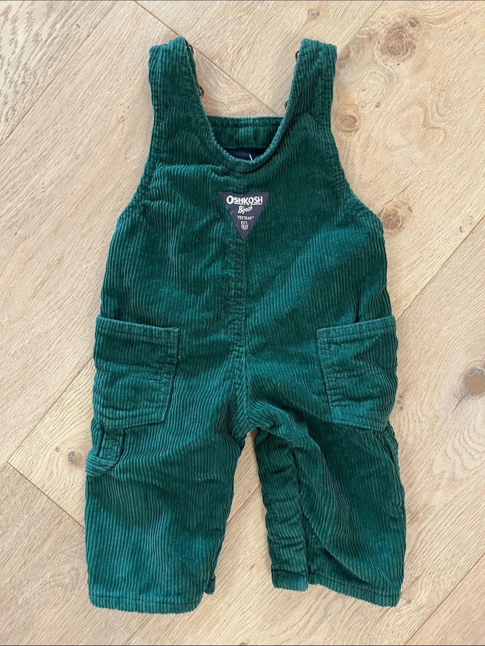 OshKosh B'gosh Forest Green Corduroy Kids Overalls Size 3 Months
